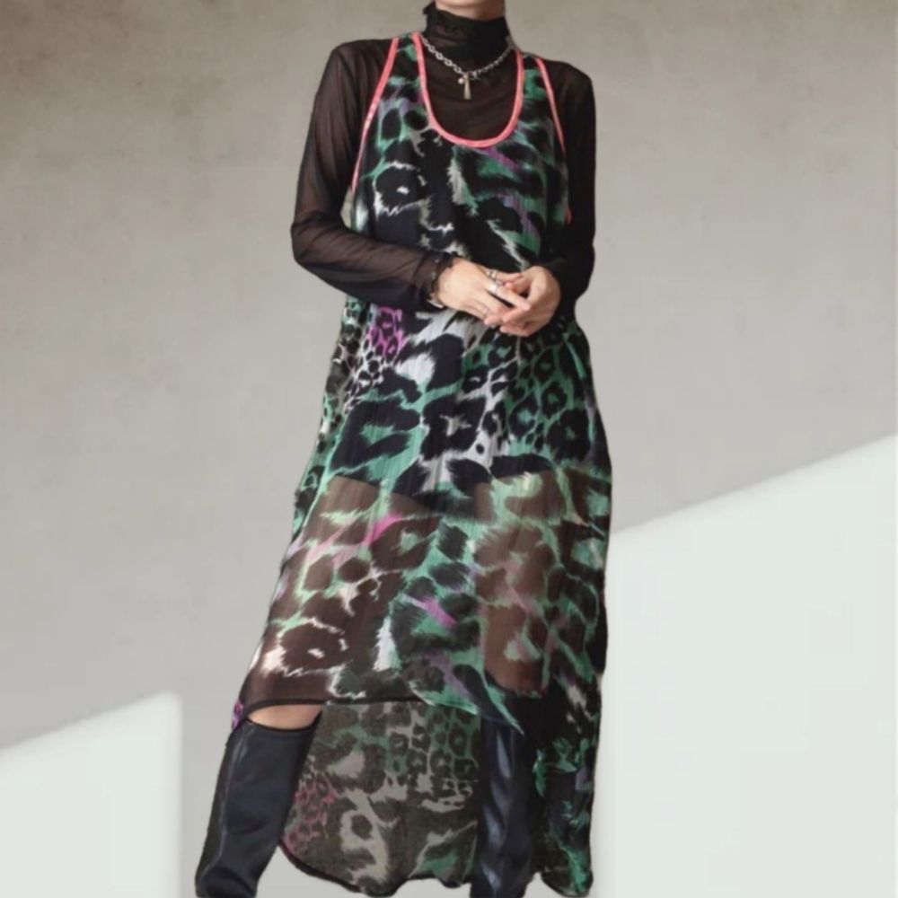 Leopard print layering dress